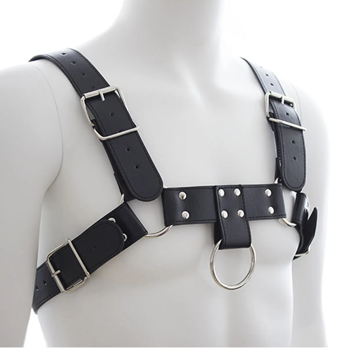 

Men Bondage Harness Adjustable Buckle PU Leather Gay Male Bondage Adult Game Back Body Chest Harness Clubwear Costume