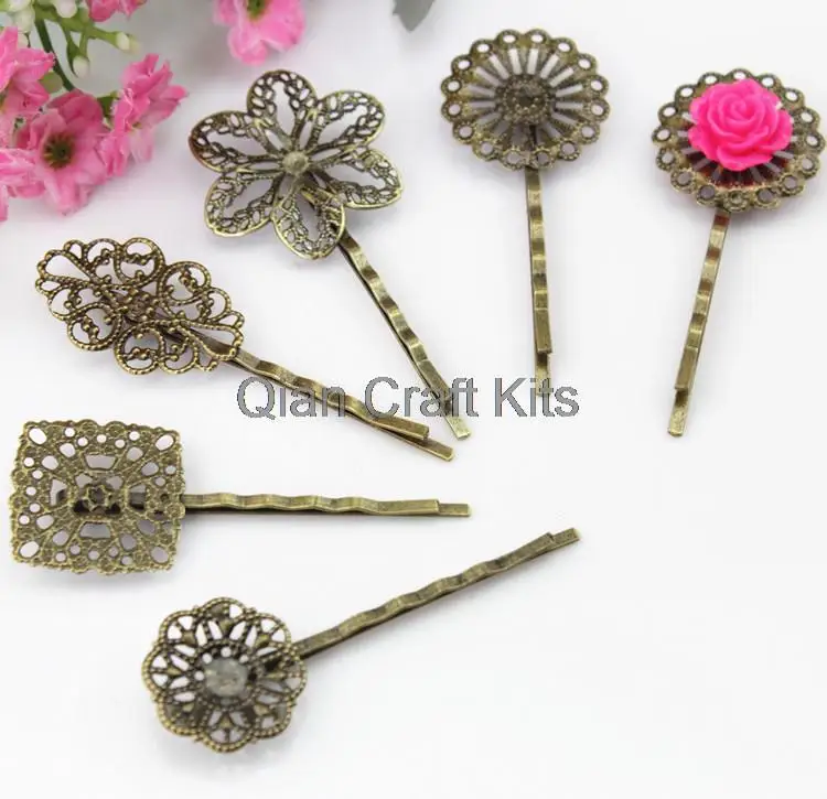 50pcs mixed styles Vintage Filigree Hairpins Hair Pins, Bobbypins