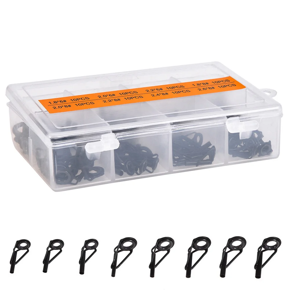 

Wholesale Black Fishing Rod Lure Line Guide Rings for Sea Spinning Telescopic Fishing Stainless Steel Ceramic Repair Equipment