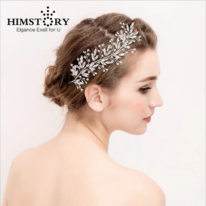 HIMSTORY Stunning Handmade Hairband Princess Crystal Czech Rhinestone Bridal Headband Headpiece Wedding font b Hair b