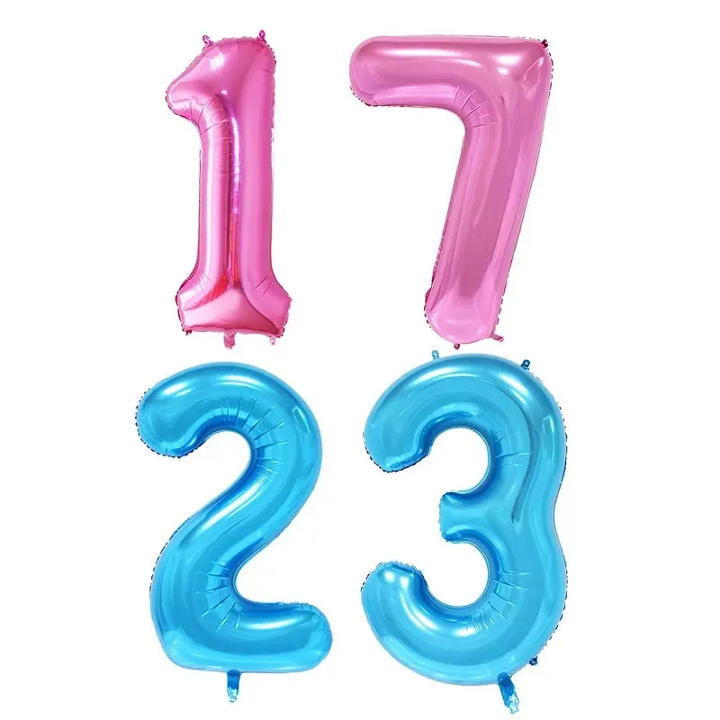 

July Forest Free Shipping 40 inches New 1pcs Fancy Blue, Pink number Balloon Children's Toy Birthday Party Decorative balloon
