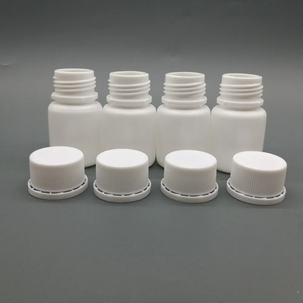 50pcs/lot  20ml 20cc HDPE White medical bottle plastic, empty vitamin pill bottle with Tamper Proof Cap