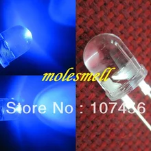 20 шт 0,5 Вт 10 мм 250000mcd светодиодный светильник-Ультра яркий синий светодиодный s DIY 10 мм светоизлучающий диод