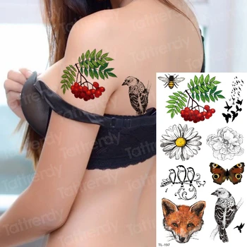 

tatoo temporary stickers body temporary tattoo sticker sexy flower tattoo for women girl sketches tattoo designs black bird fox