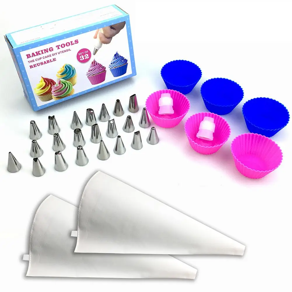 

32-piece Color Box Baking Supplies Cake Tools Cream Decorating Mouth Set Cake Tools Creative Home Kitchen Combination Cake Tools