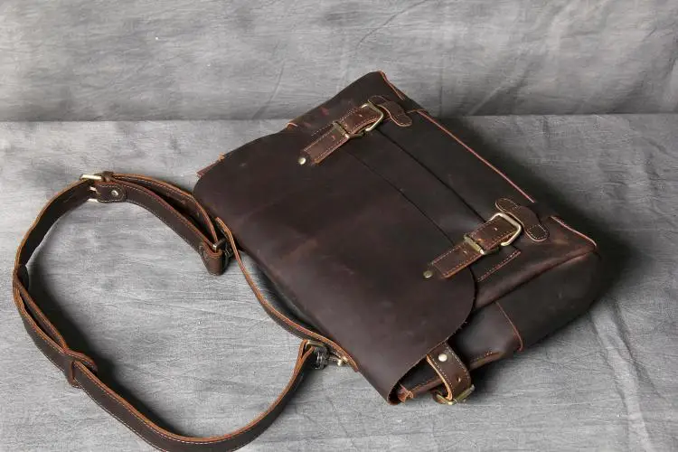 AETOO Мужская классическая Повседневная кожаная сумка-почтальон, сумка-мессенджер ручной работы, оригинальная Ретро сумка для ноутбука