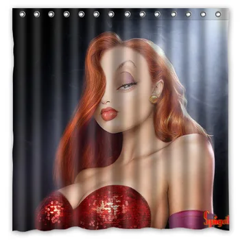

2016 Jessica Rabbit Waterproof Shower Curtain Polyester Fabric Bath Curtains Cortinas Para Banheiro Hot Sale 180x180cm