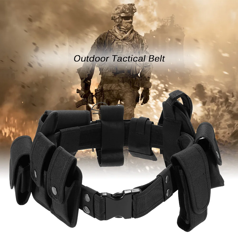 Lixada Holster Gear Outdoor Tactical Belt Law Enforcement Modular Equipment Security Military Duty Utility Belt Pouches Ammo Bag