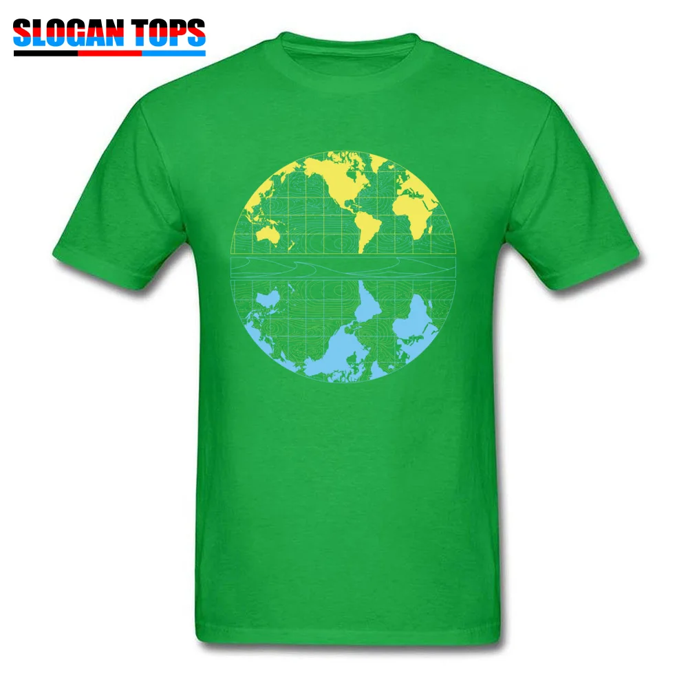 World stream drift map Round Collar T Shirt April FOOL DAY Printed Tops Tees Short Sleeve On Sale Pure Cotton Tops & Tees Mens World stream drift map green