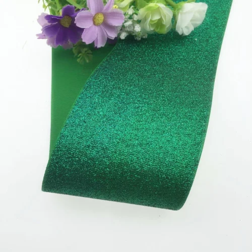 Лента «Boca» 75 мм твердая Блестящая лента 5 ярдов в цвет - Цвет: Emerald green