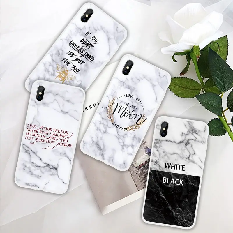 

marble matte translucent phone case For Xiaomi mi 9 8 se 8Pro A1 A2 5X 6X F1 New Tpu shell For Redmi Note 7 5 6 4 Pro S2 Y2 Case