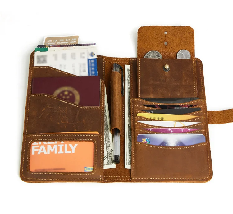 Мужской Длинный кошелек из натуральной кожи, винтажный клатч, многофункциональная вместительная сумка, мужские тонкие кошельки, Мужская Обложка для паспорта, сумка