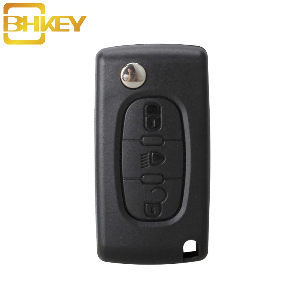 

BHKEY 3B Lamp Button For Citroen C2 C3 C4 C5 C6 C8 Flip Remote Car Key Case Cover Shell Fob VA2 or HU83 Blade CE0523 or CE0536