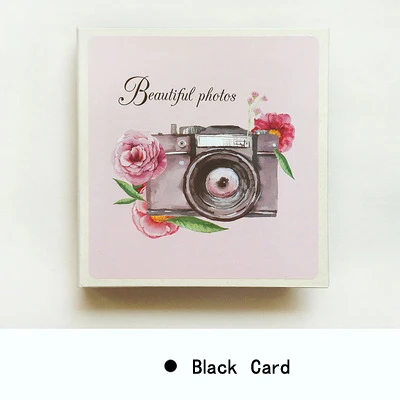 Black Card Квадратный льняной чехол с принтом, креативный подарок, ручная работа, сделай сам, самоклеящаяся пленка, большая емкость, фотоальбом, детская Персонализированная Свадебная книга - Цвет: Black Card