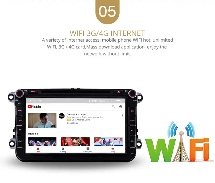 Top LJDA 2 Din Android 9.0 Car DVD player For Volkswagen Skoda Passat B6/B7/CC Polo Golf Sharan Caddy Bora Car GPS Radio Multimedia 7