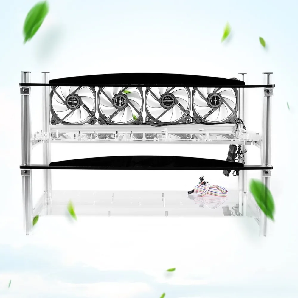 Multifunctional Heat Dissipation GPU Mining Frame Case Stackable Design Aluminum Acrylic Insulation Mining Frame Case
