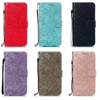 

Lace Wallet Leather Case For Iphone 11 XS MAX XR X 8 7 For Galaxy S20 S10 S10e A50 A70 A20E Datura Imprint Flower Holder 60PCS