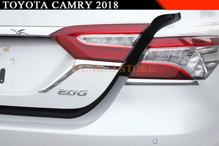 Для Toyota Camry XV70, автомобильный Стайлинг, задний светильник, в полоску, отделка, аксессуары, яркое серебро, АБС ХРОМ, 4 шт