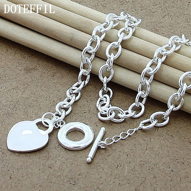 Marque de luxe 925 en argent Sterling coeur charme collier femme homme collier bijoux fins collier