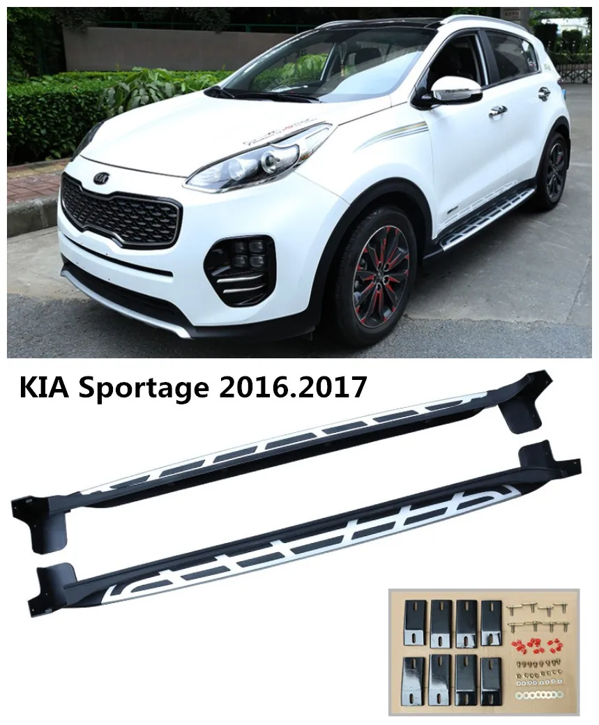 Для KIA Sportage, автомобильные ходовые панели, Авто Боковая ступенька, педали, высокое качество, абсолютно новые оригинальные модели Nerf Bars