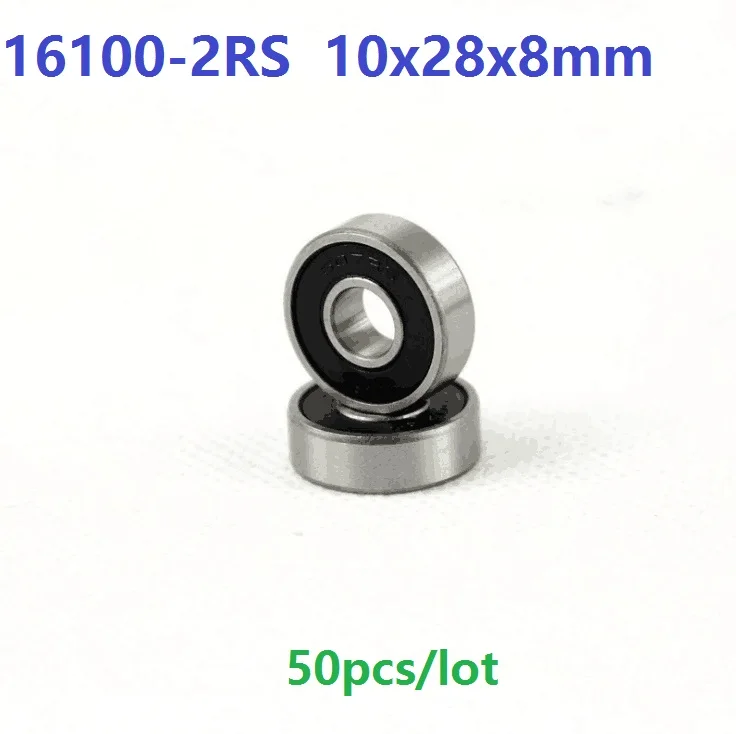 

50pcs 16100-2RS 16100RS 16100 2RS 10x28x8 mm deep groove ball bearing for bicycle bottom bracket bearing 10*28*8