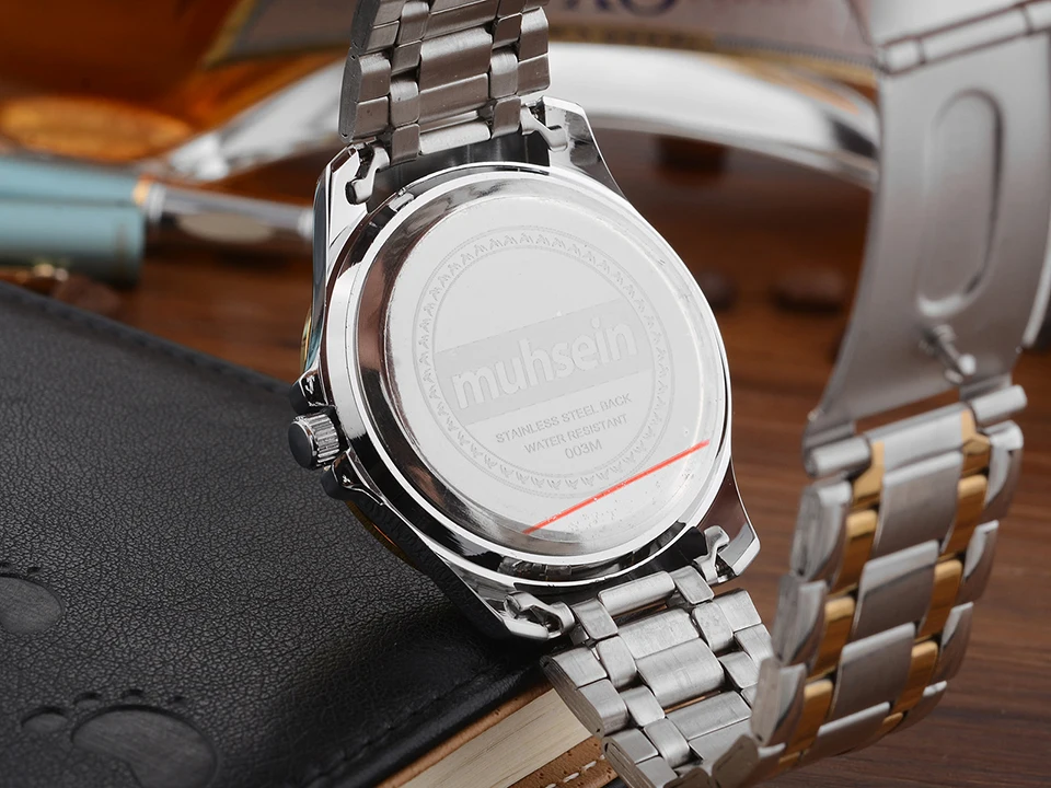 Muhsein новый простой Нержавеющая сталь кварцевые часы Водонепроницаемый Бесплатная доставка Благородный Часы для Для мужчин и дамы