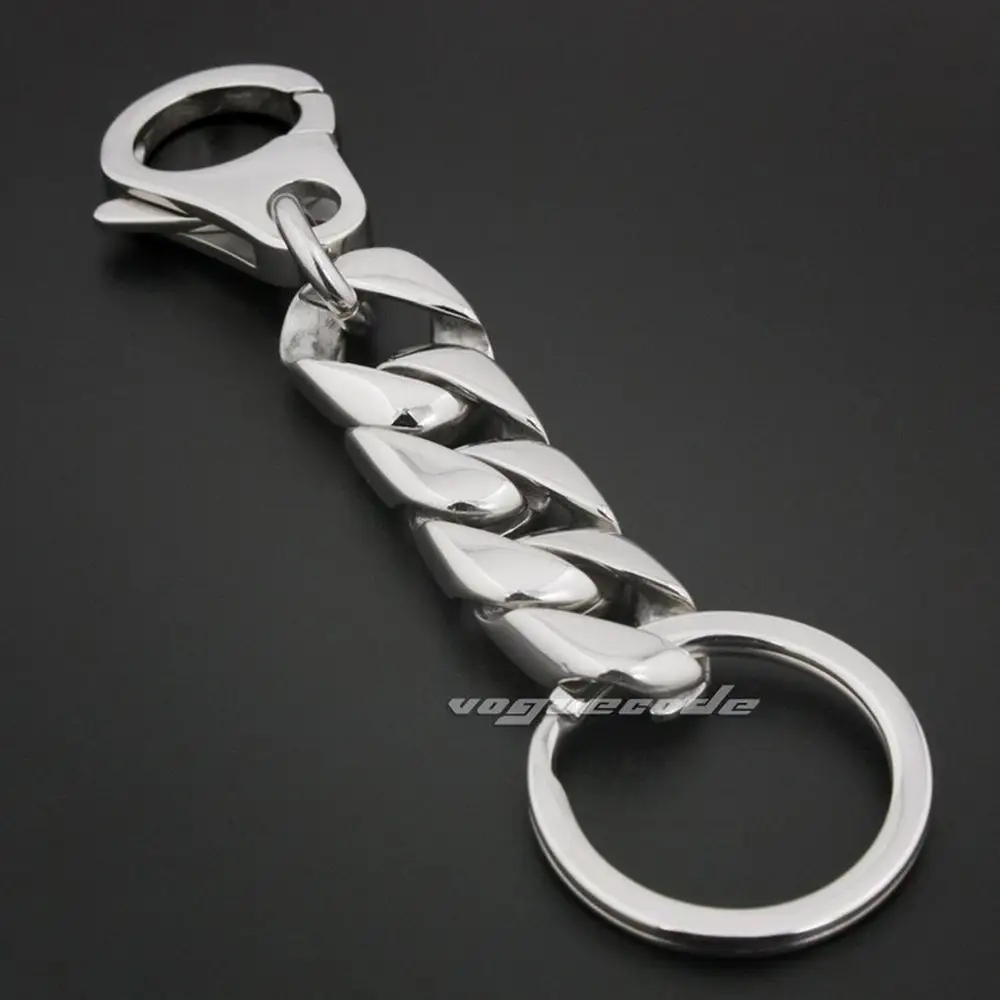 

Solid 316L Stainless Steel Mens KeyRing Keychain 5L019KCA