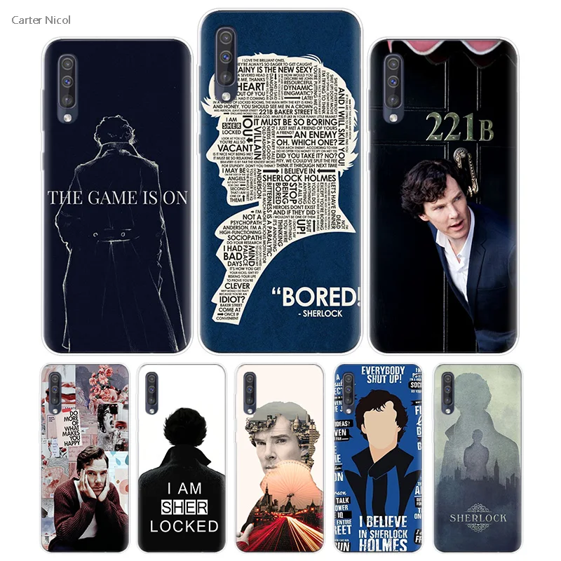

Transpatrent Silicone Case for Samsung Galaxy A50 A70 A30 M30 M20 A10 A20 A40 M20 Cover Phone 221B Sherlock Benedict
