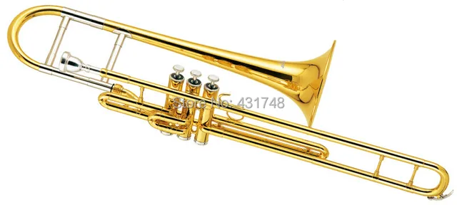 Best price at $394 Cheap Piston Trombone in Eb Pitch w/Wood case and Mouthpiece Slide trombones online shop Shipping time 8-15 days