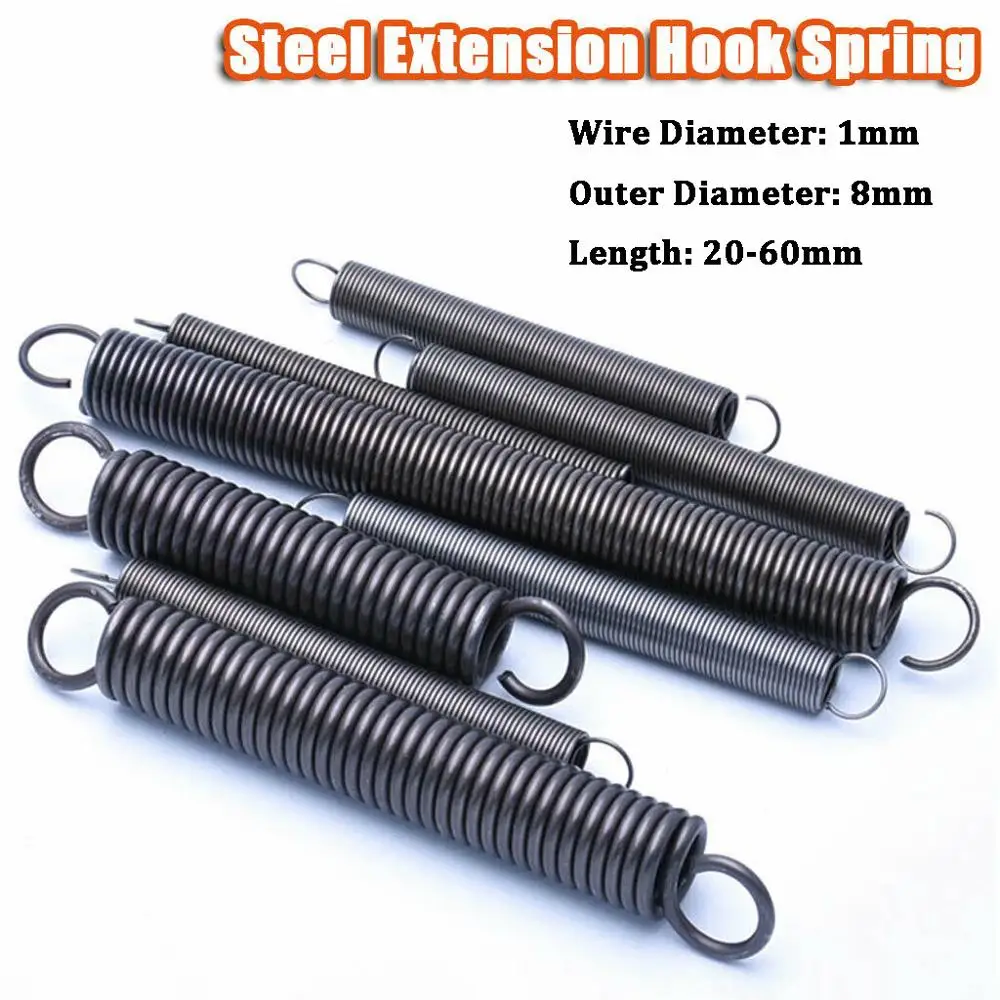 Wire Diameter 0.3-1.2mm Extension Tension Springs Length 10-60mm Spring Steel 