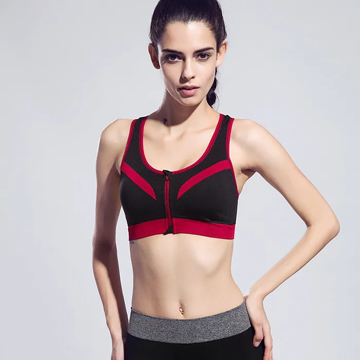 BINAND-2016-New-Women-Zipper-Sports-Bra-Push-Up-Shockproof-Top-Underwear-with-Inner-Pad-Running