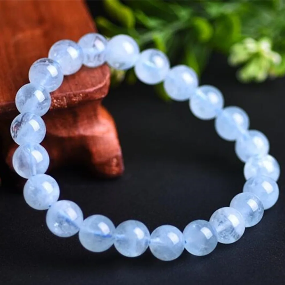 Beadztalk Aquamarin натуральный цвет женские бусы браслет синий натуральный кристалл хорошее качество браслеты подарок