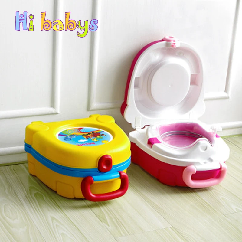 

Portable Children Potty Baby Toilet Seat Travel Car Potty Training Toilet Pot Seat Camping Handle Urinal Tank Squatty Potty