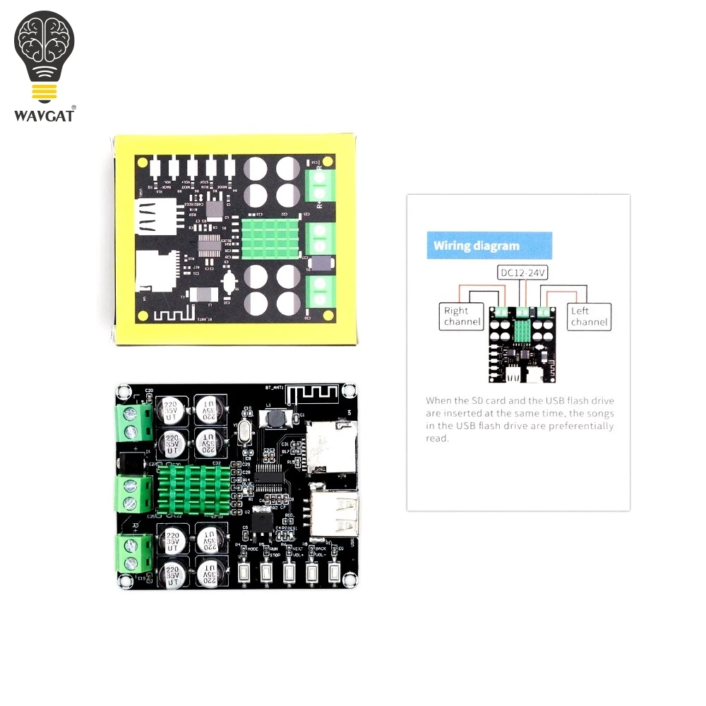 TPA3116D2 XH-M422 DC12-24V 50 Вт+ 50 Вт Bluetooth 4,0 Плата усилителя TPA3116 с Bluetooth U диск TF карта плеер VHM-302