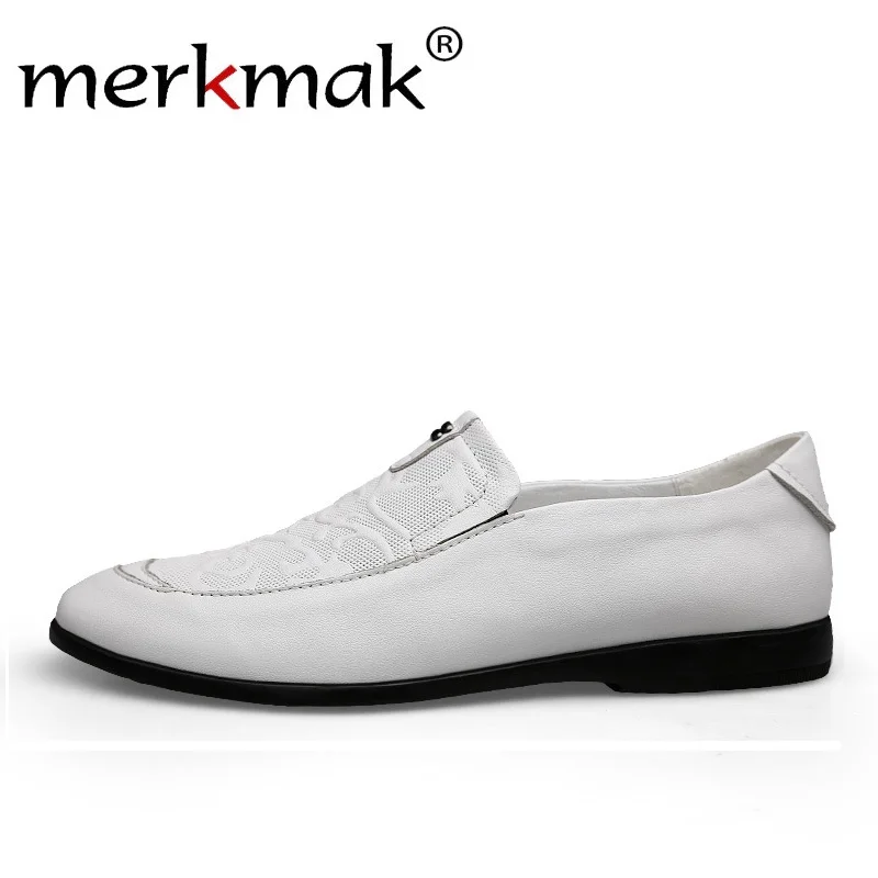 

Merkmak New Men's Loafers Shoes Luxury Brand Casual Fashion Man Leather Shoes Soft Comfortable Wedding Party Men Footwear Flat