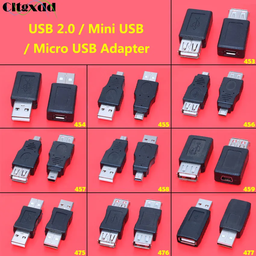 Cltgxdd 1 шт. OTG 5pin F/M Mini USB Micro USB 2,0 адаптер переходник USB для мужчин и женщин Micro USB адаптер для автомобильных MP3 телефонов Conve