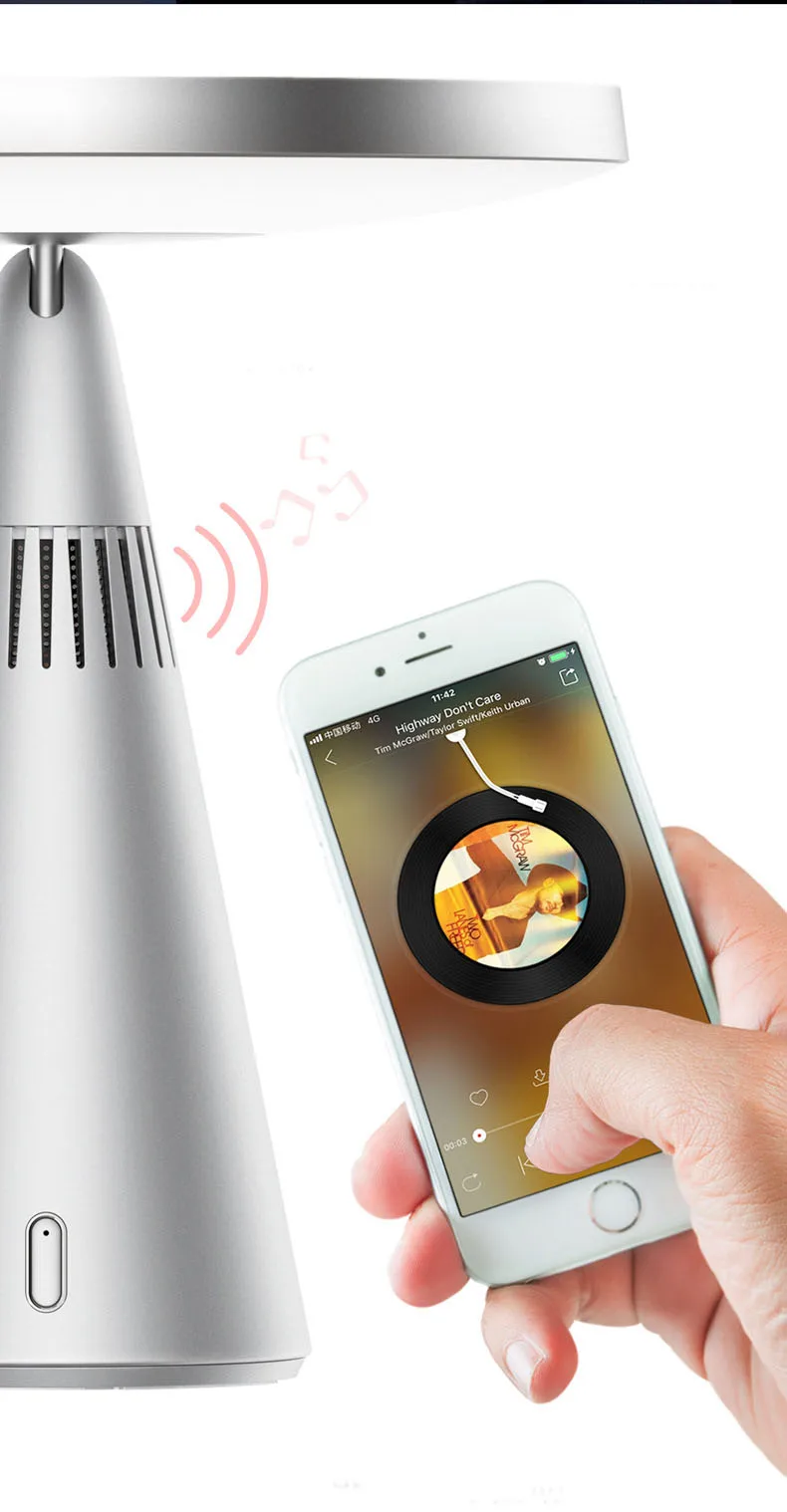 Многофункциональный светодиодный зеркальный светильник для макияжа увеличительный светильник с Bluetooth аудио настольная лампа USB зарядное устройство