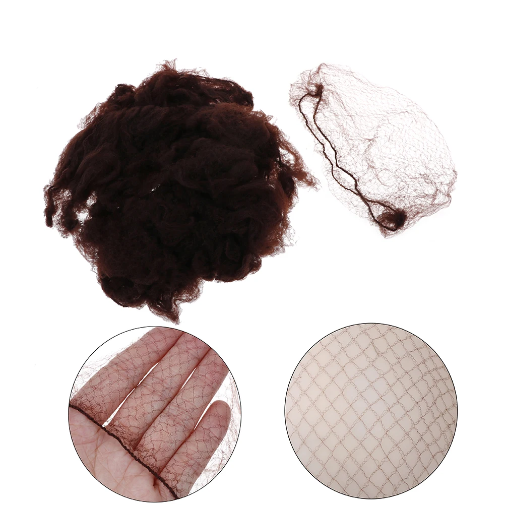50/100Pcs Hair Nets Invisible Elastic Edge Mesh Hair Styling Hairnet Soft Line For Dancing Sporting Hair Net Wigs Weaving Coffee