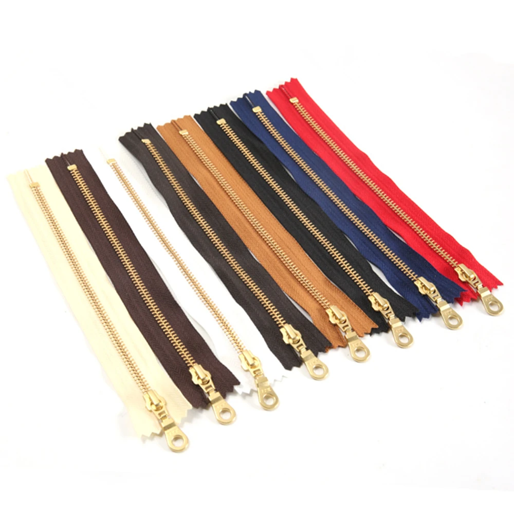 5pcs/lot Authentic Mixed color 5 zipper copper zipper Leather