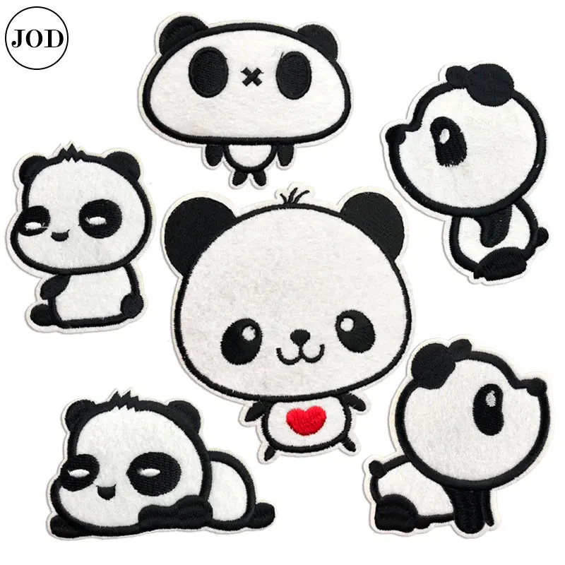 

Iron on Panda Patch for Clothes Stripe on Garment Application Stickers Sewing Patchwork Applique Patches Accessories Badges