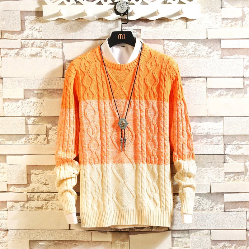 Sweater man 2019 autumn/winter season new round collar Korean edition trend loose handsome teen stitching jumper