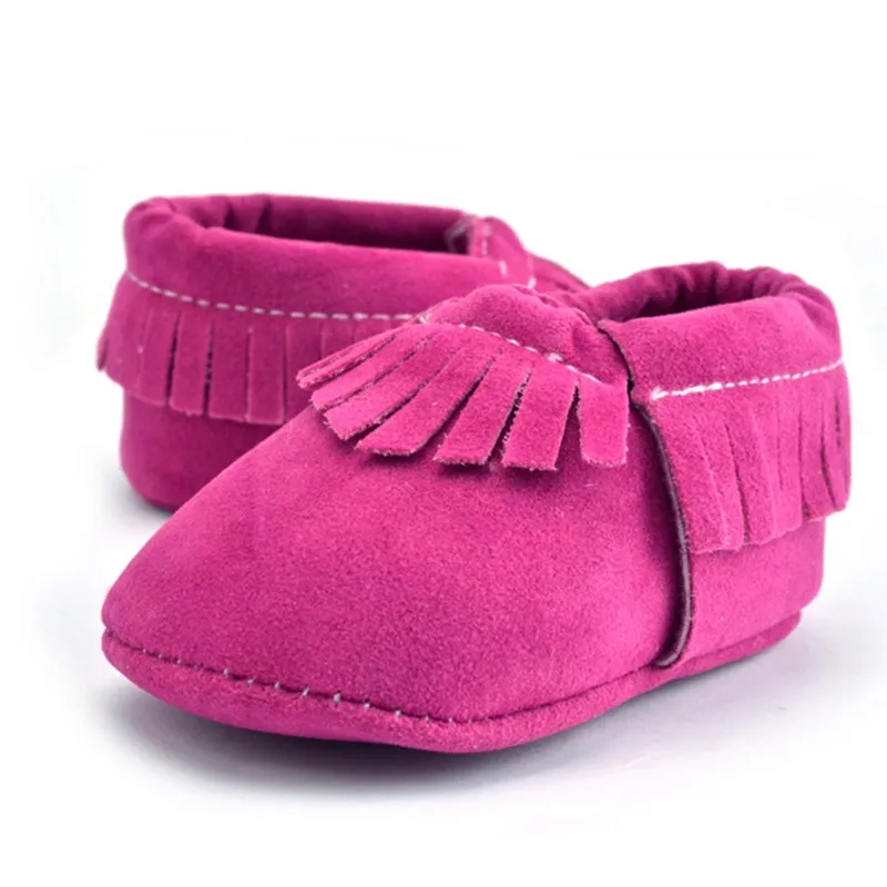 Bebes/мокасины из искусственной замши для новорожденных мальчиков и девочек; Мягкие Мокасины; обувь для первых шагов с бахромой на мягкой нескользящей подошве; обувь для малышей