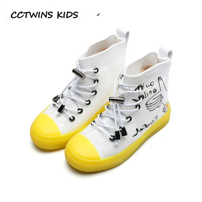 

CCTWINS KIDS 2018 Winter Children Fashion High Top Sneaker Baby Girl Brand Sport Shot Toddler Black Casual Trainer FH2345