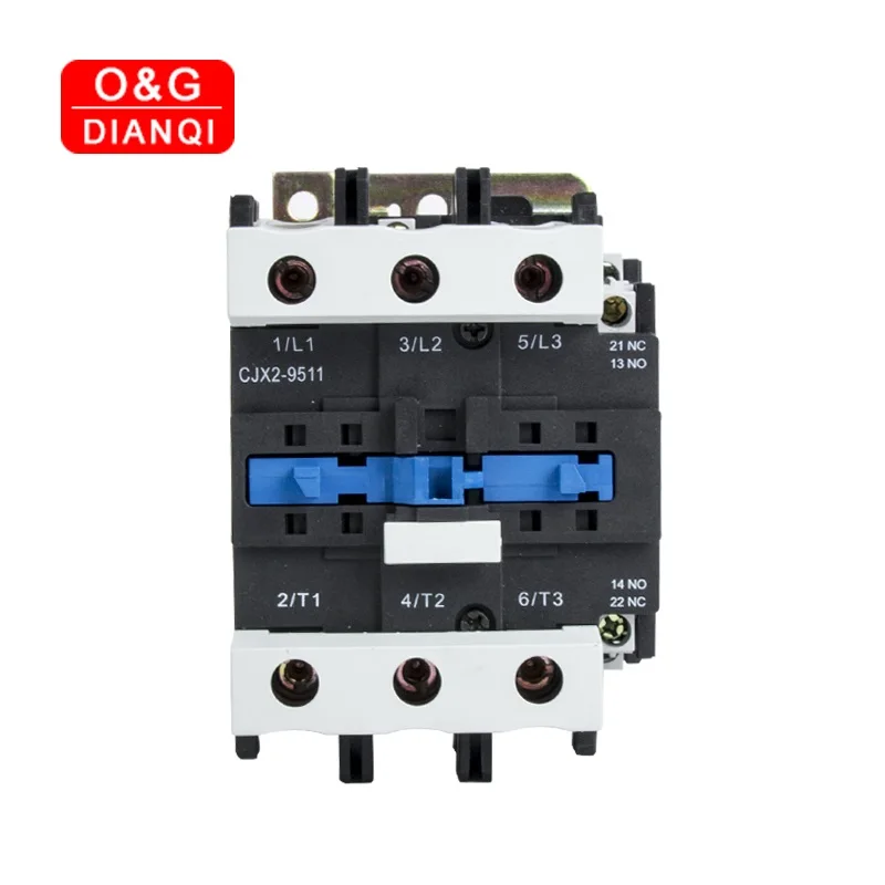 

95A AC Contactor CJX2-9511 9501 LC1 3Phase 3-Pole NO Coil Voltage 380V 220V 24V 50Hz Din Rail Mounted 3P+1NO 1NC Contactor