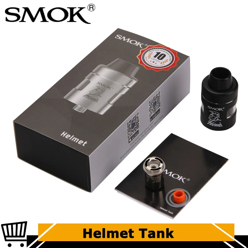 

Original Smok Helmet Top Adjustable Airflow 2ml Tank Electronic Cigarette Atomizer with Helmet-CLP Core fit Knight Guardian Sub