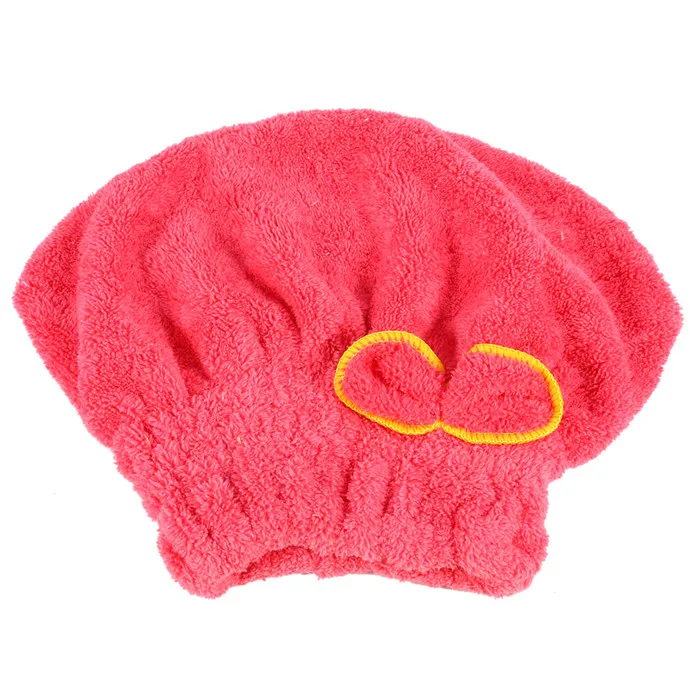 Быстросохнущая шапочка из микрофибры для волос, ультравпитывающее сухую головку для волос, быстро сушильное украшение для волос, бантик, банное полотенце, башенная шляпа - Цвет: Watermelon Red