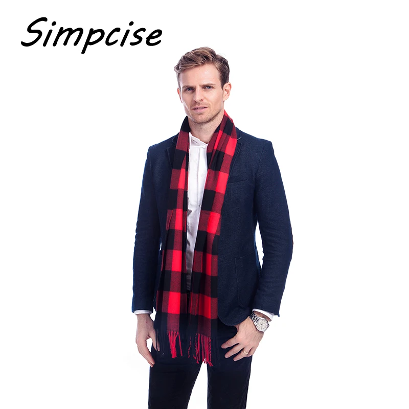 men's scarves Mens Business Casual Warp Cashmere-Like Scarves Classic Long Winter Scarves A3A17744 mens blanket scarf