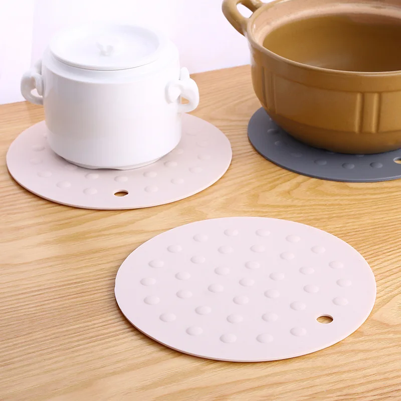 1pcs Silicone Table Protect Anti hot Dinnerware Pot Mat Round Tablemat