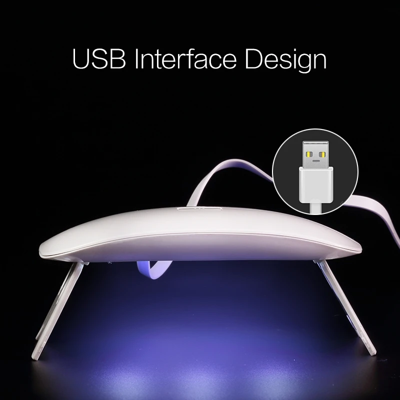 USB Сушилка для ногтей MIZHSE 6 Вт светодиодсветодиодный лампа сушки гель лака 30 с 60 УФ