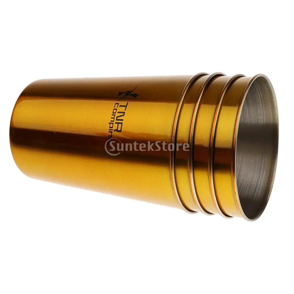 4pcs/set 60ml/180ml/300ml Healthy Stainless Steel Water Tea Cup Coffee Mug + Storage Pouch Outdoor Travel Camping Picnic